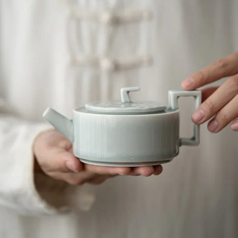 Grey Glaze Porcelain Teapot-ToShay.org