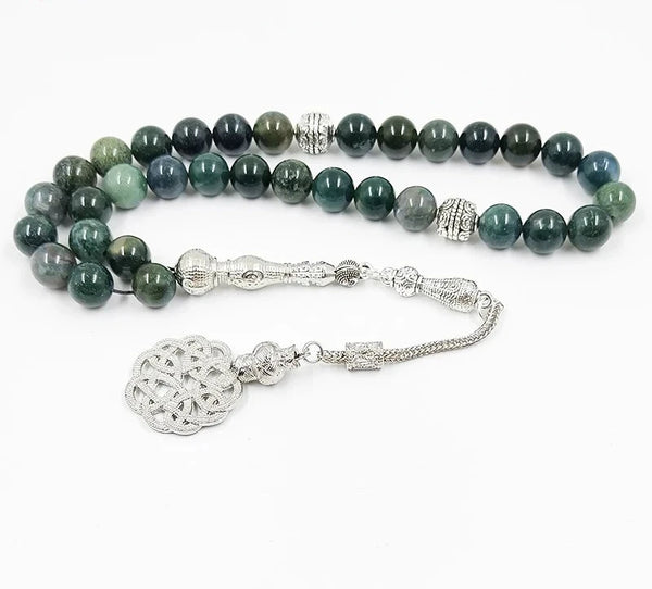 Green Watergrass Agate Prayer Beads-ToShay.org