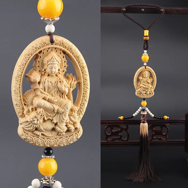 Wood Guanyin Buddha Pendant-ToShay.org