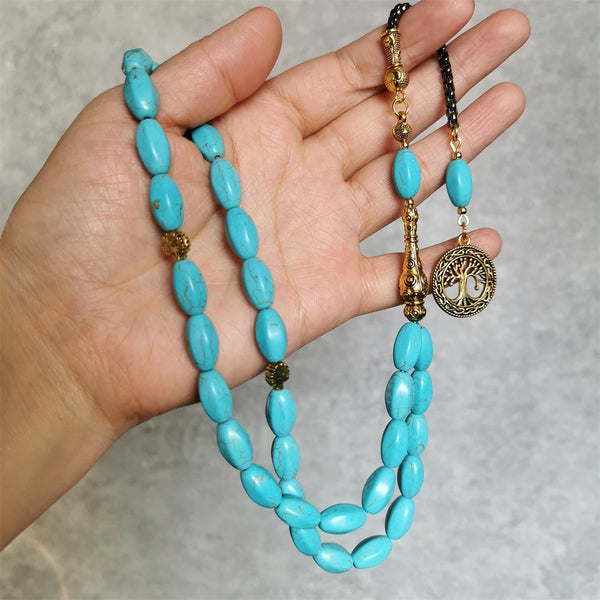 Blue Turquoise Prayer Beads-ToShay.org