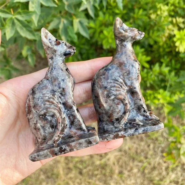 Grey Yooperlite Cat Statue-ToShay.org