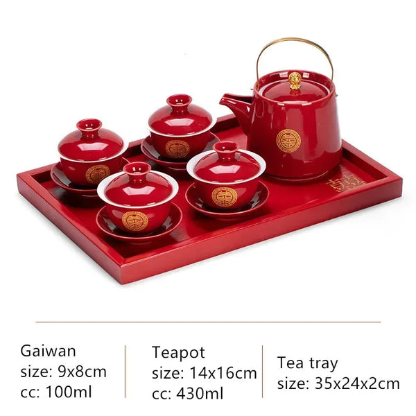 Red Ceramic Tea Sets-ToShay.org