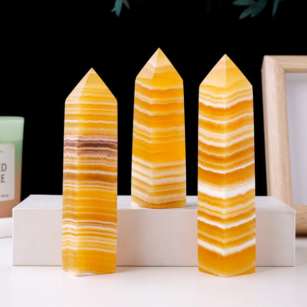 Yellow Calcite Crystal Tower-ToShay.org