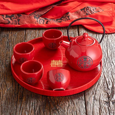 Red Ceramic Tea Sets-ToShay.org