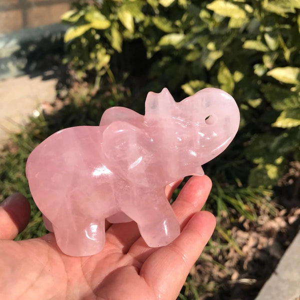 Pink Rose Quartz Elephant-ToShay.org