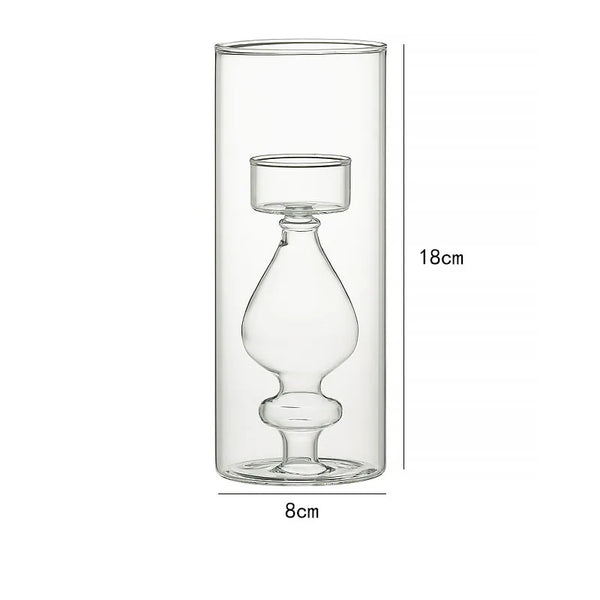 Clear Glass Candle Holders-ToShay.org