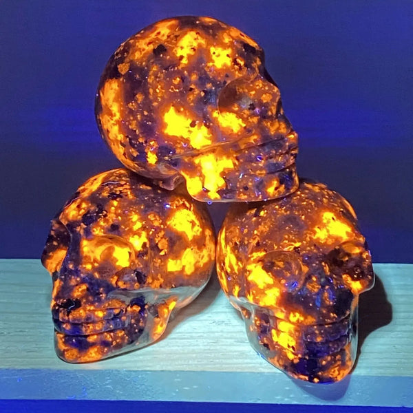 Grey Flame Stone Skull-ToShay.org