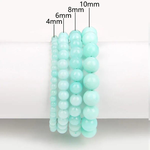 Blue Amazonite Bead Bracelet-ToShay.org