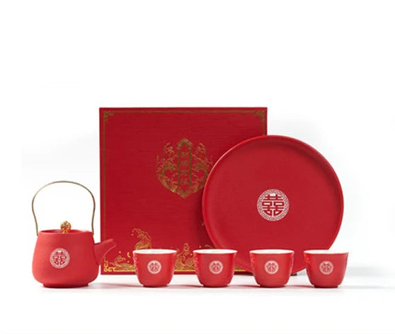 Red Ceramic Tea Sets-ToShay.org