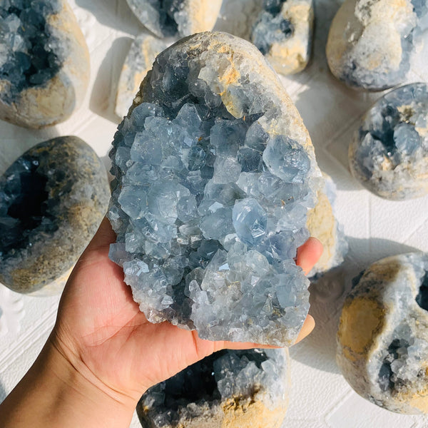 Blue Celestite Crystal Cluster-ToShay.org