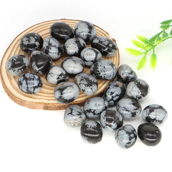 Black Snowflake Obsidian Tumbled Stones-ToShay.org