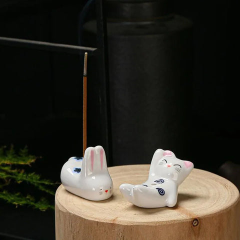 Cat Rabbit Stick Incense Holder-ToShay.org