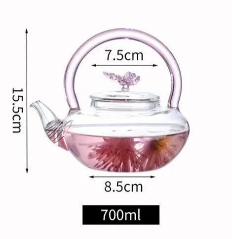 Pink Glass Teapot-ToShay.org