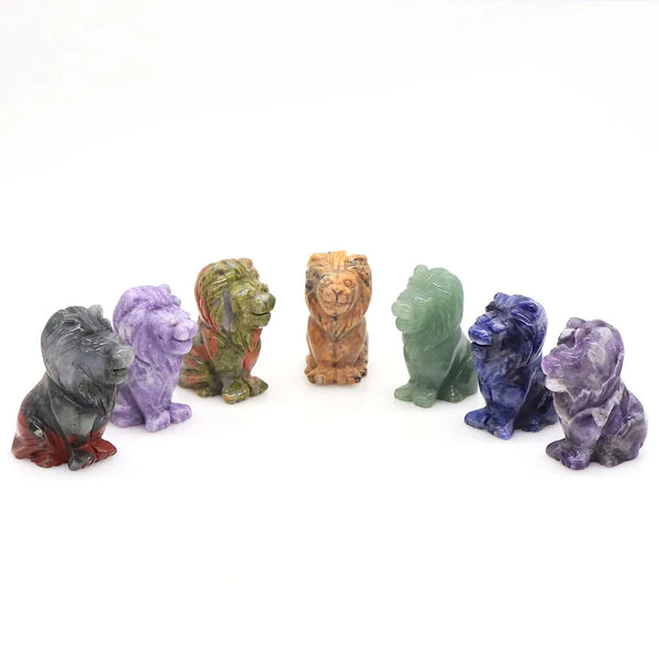 Mixed Crystal Lion Statues-ToShay.org