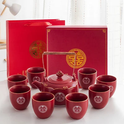 Red Ceramic Tea Sets-ToShay.org