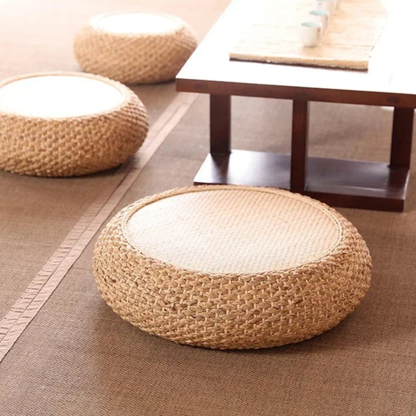 Weave Straw Pouf-ToShay.org