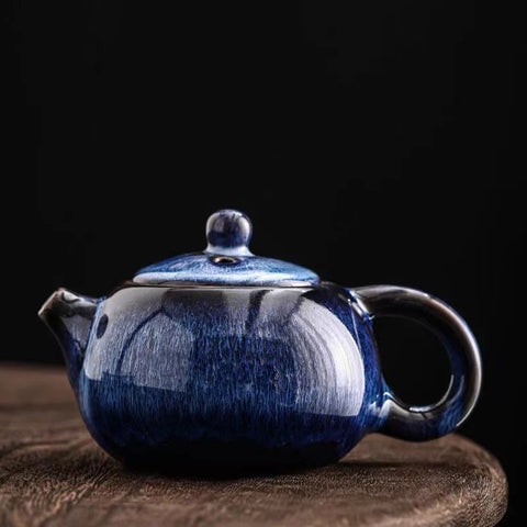 Blue Star Glaze Ceramic Teapot-ToShay.org