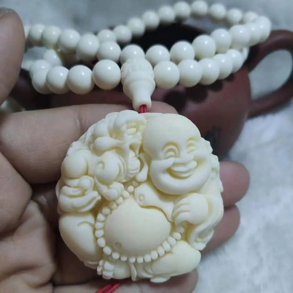 White Ivory Fruit Maitreya Buddha-ToShay.org