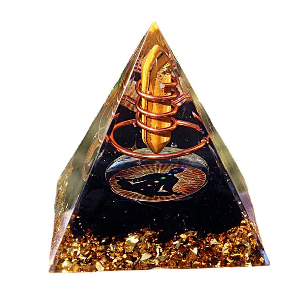 Energy Tiger Eye Orgonite Pyramid-ToShay.org