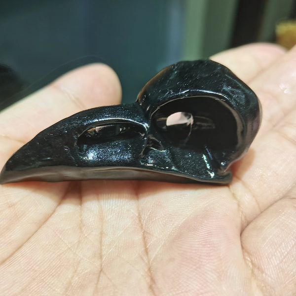 Black Obsidian Raven Skull-ToShay.org