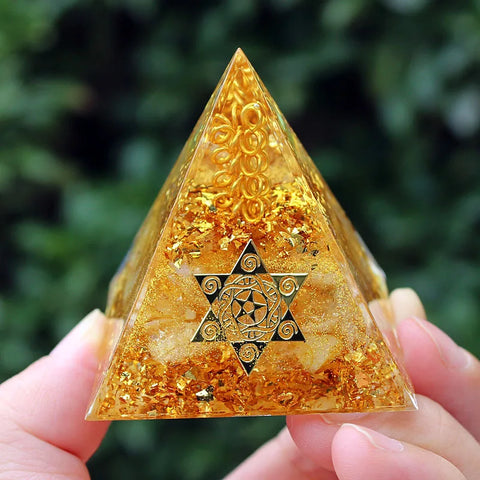 Yellow Orgonite Energy Pyramid-ToShay.org