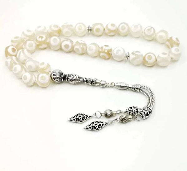 White Eyes Agate Prayer Beads-ToShay.org