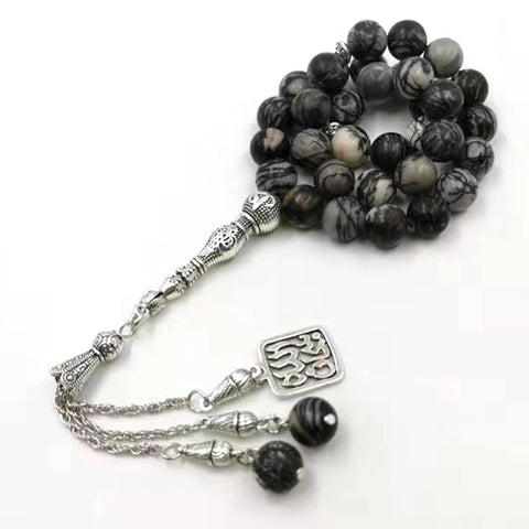 Black Network Jasper Prayer Beads-ToShay.org