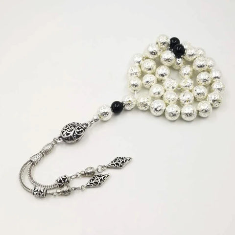 Silver Lava Stone Prayer Beads-ToShay.org