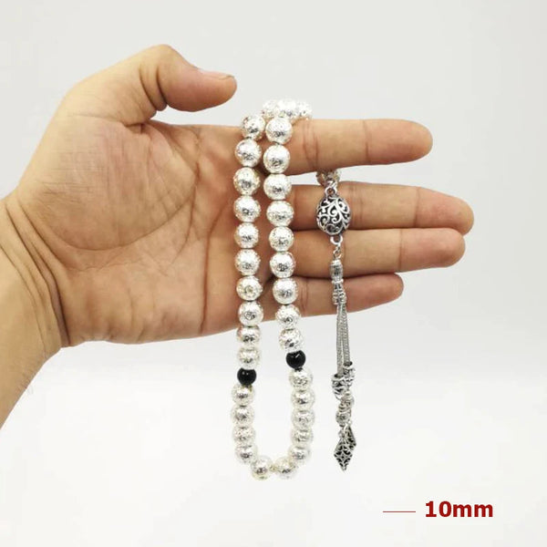 Silver Lava Stone Prayer Beads-ToShay.org