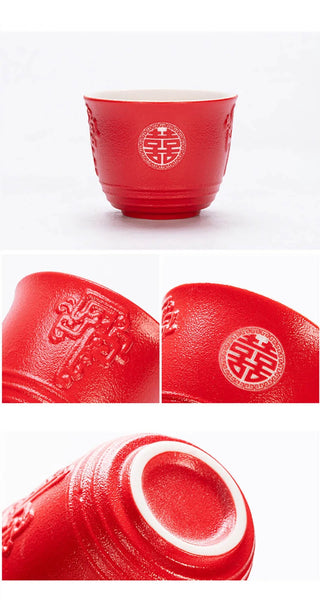 Red Ceramic Tea Set-ToShay.org