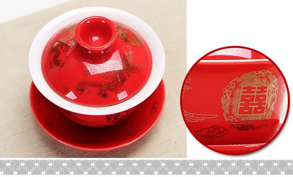 Red Gaiwan Tea Sets-ToShay.org