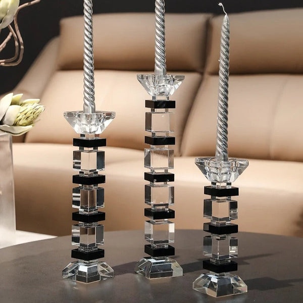 Crystal Glass Candle Holder-ToShay.org