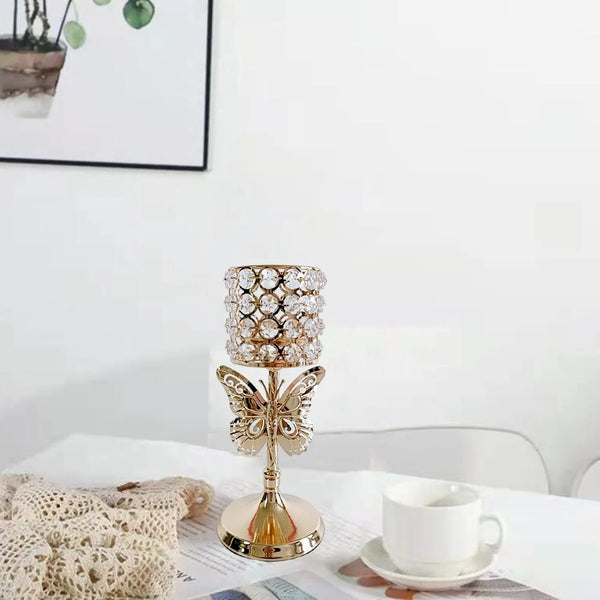 Silver Crystal Candle Holder-ToShay.org