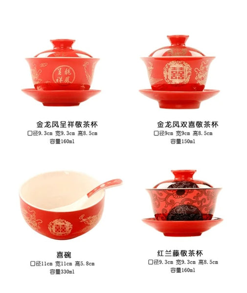 Red Gaiwan Tea Sets-ToShay.org