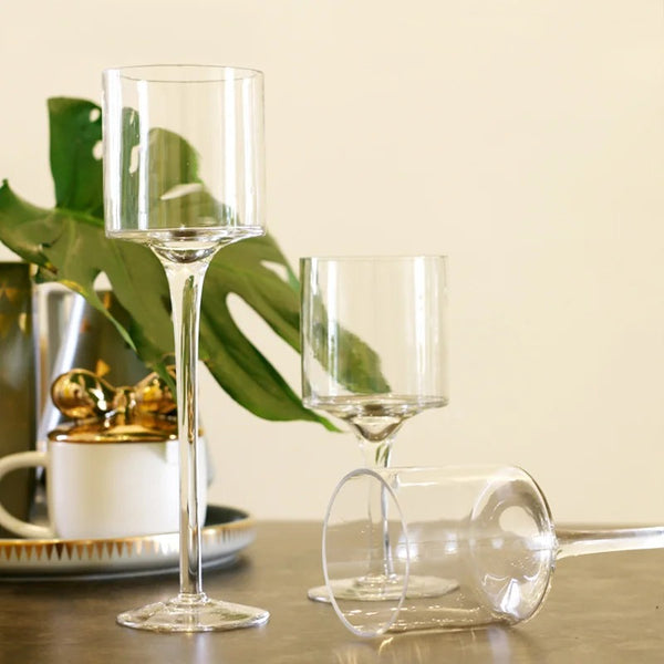 Clear Glass Candle Holder-ToShay.org