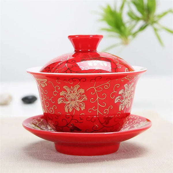 Red Gaiwan Tea Sets-ToShay.org