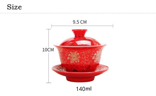 Red Gaiwan Tea Sets-ToShay.org