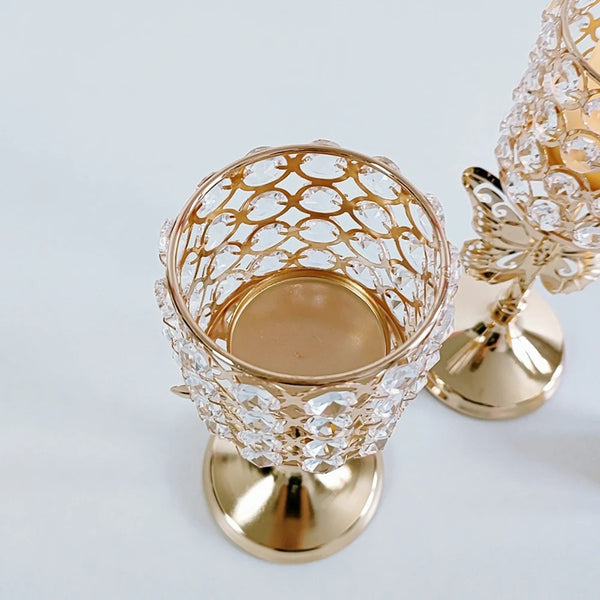 Silver Crystal Candle Holder-ToShay.org