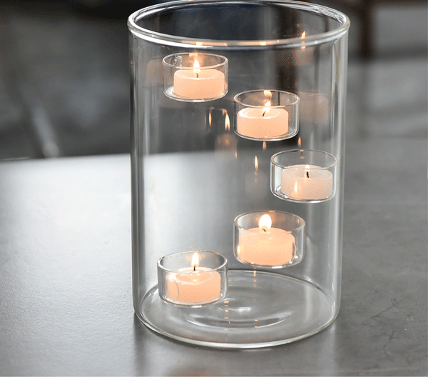 Clear Glass Tealight Holder-ToShay.org