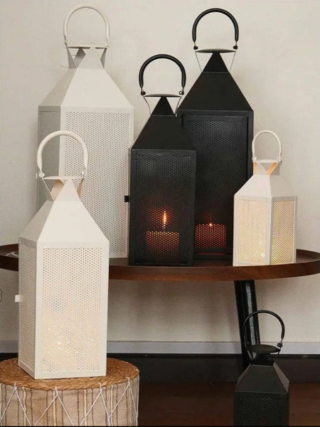 White Iron Candle Lanterns-ToShay.org