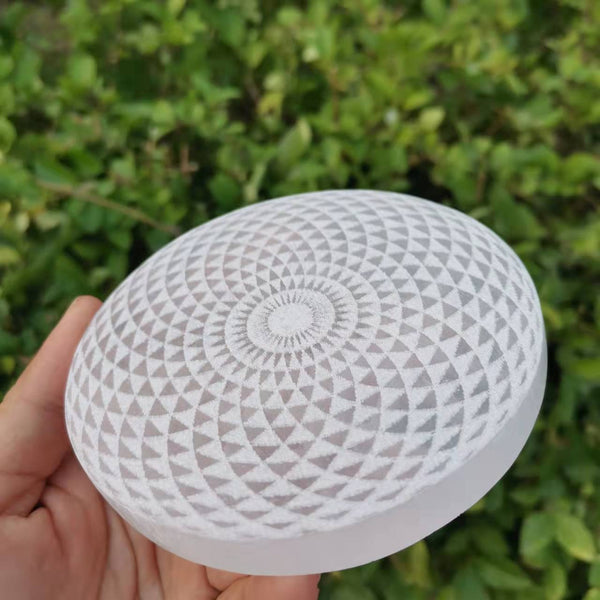 White Selenite Flower Plates-ToShay.org