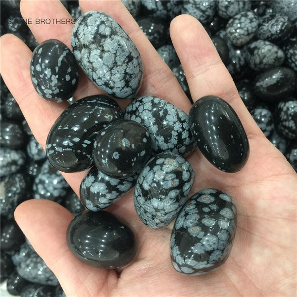 Black Snowflake Obsidian Stones-ToShay.org