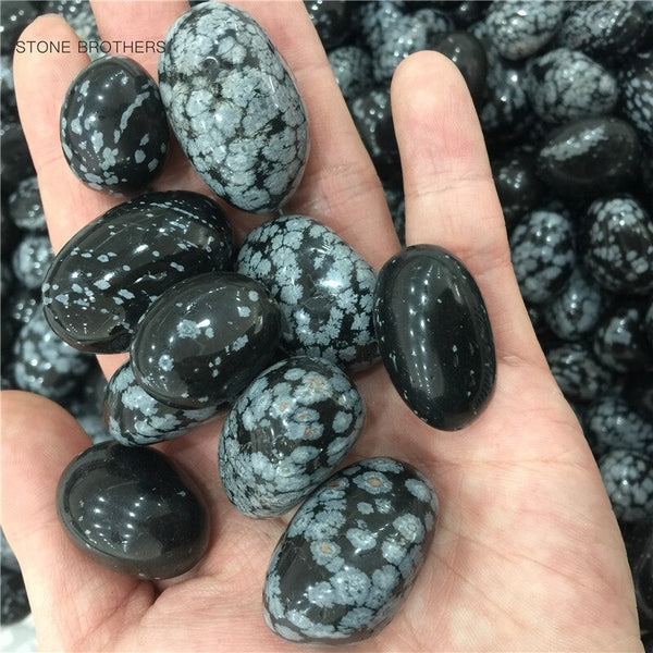 Black Snowflake Obsidian Stones-ToShay.org