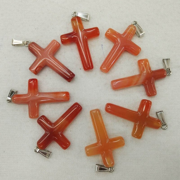 Red Onyx Cross Pendants-ToShay.org