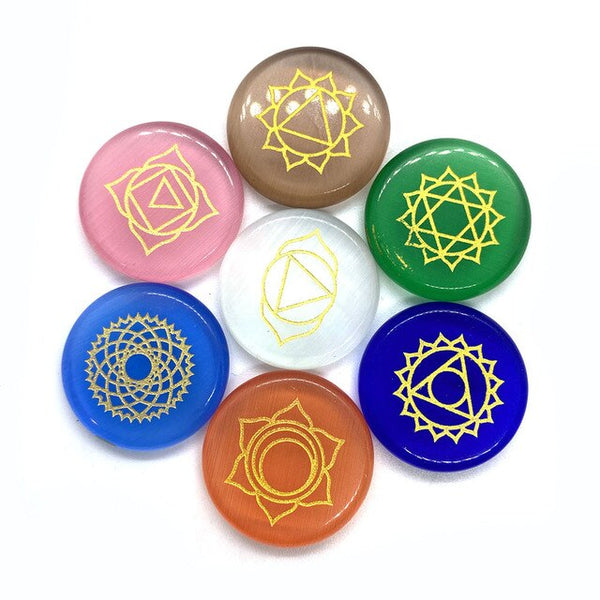 Chakra Symbols Palm Stone Sets-ToShay.org