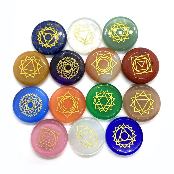 Chakra Symbols Palm Stone Sets-ToShay.org