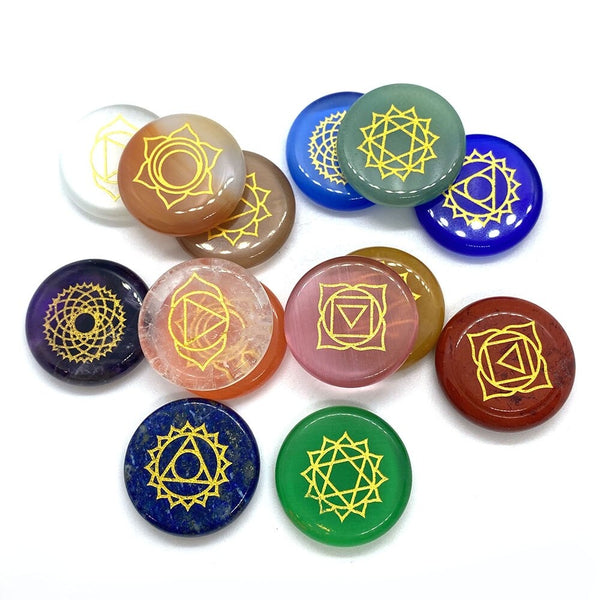 Chakra Symbols Palm Stone Sets-ToShay.org