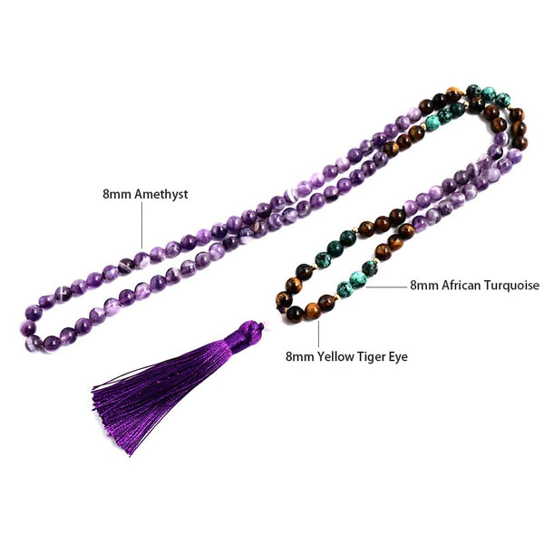 Purple Amethyst Mala Beads-ToShay.org