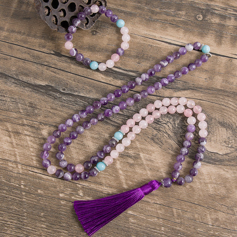 Purple Amethyst Mala Beads-ToShay.org