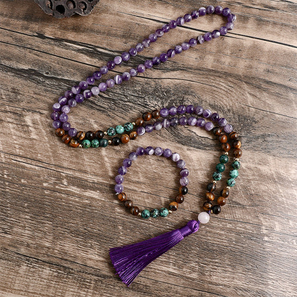 Purple Amethyst Mala Beads-ToShay.org